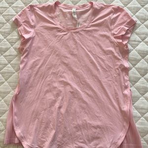 Lululemon Pink Workout Top with Ruffle detail